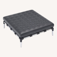 Cassina Privé Dark Brown Leather Ottoman