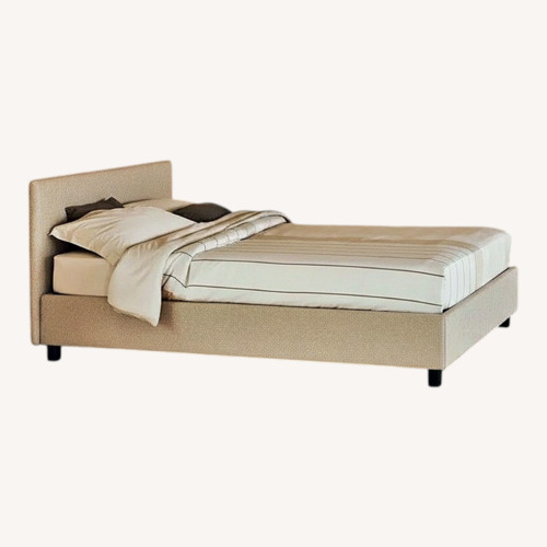 Used Flou Notturno Light Gray Fabric King Bed for sale on AptDeco