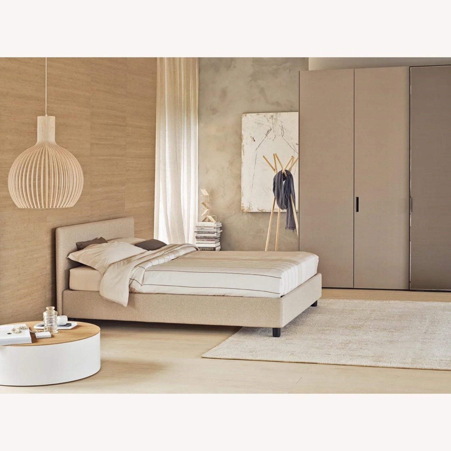 Flou Notturno Light Gray Fabric King Bed - image-8