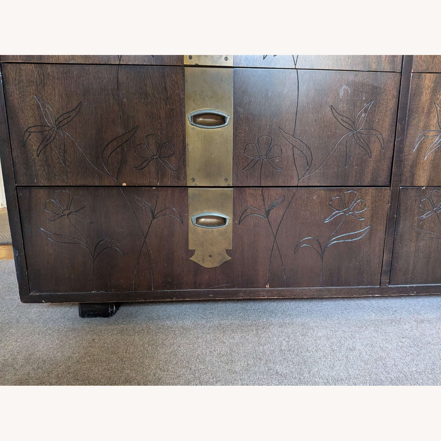 Henredon Dark Brown Wood Dresser - image-3