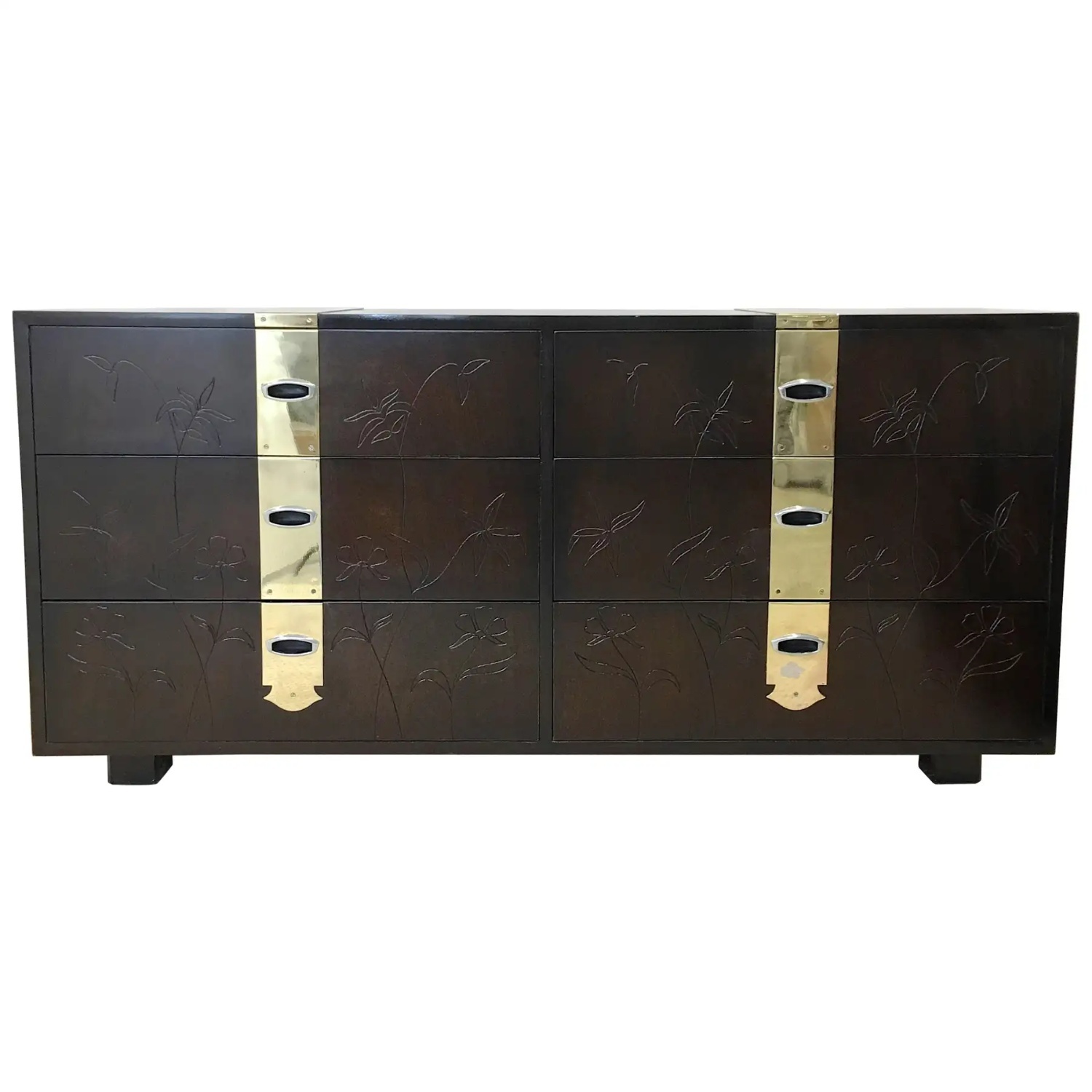 Henredon Dark Brown Wood Dresser - image-8