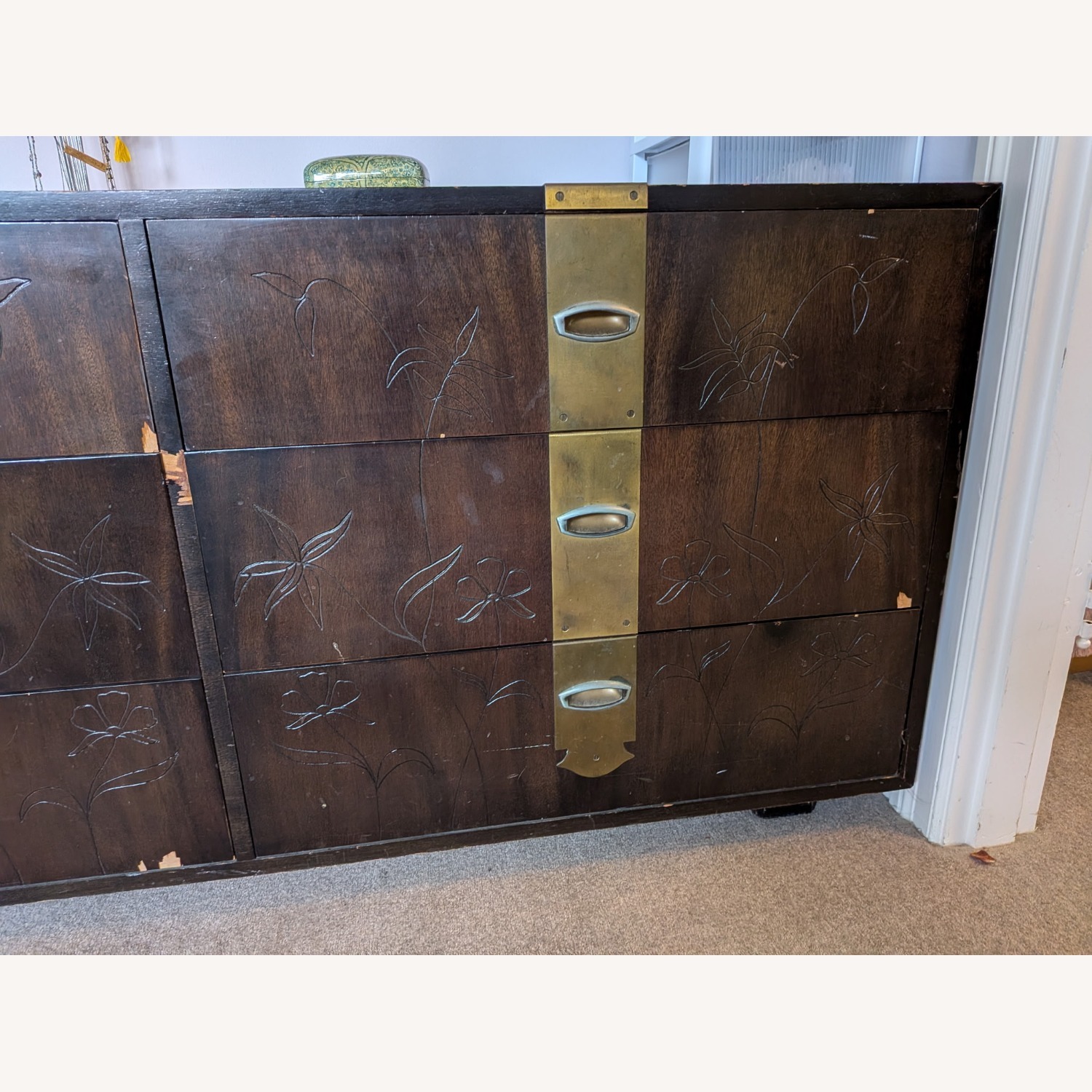 Henredon Dark Brown Wood Dresser - image-3