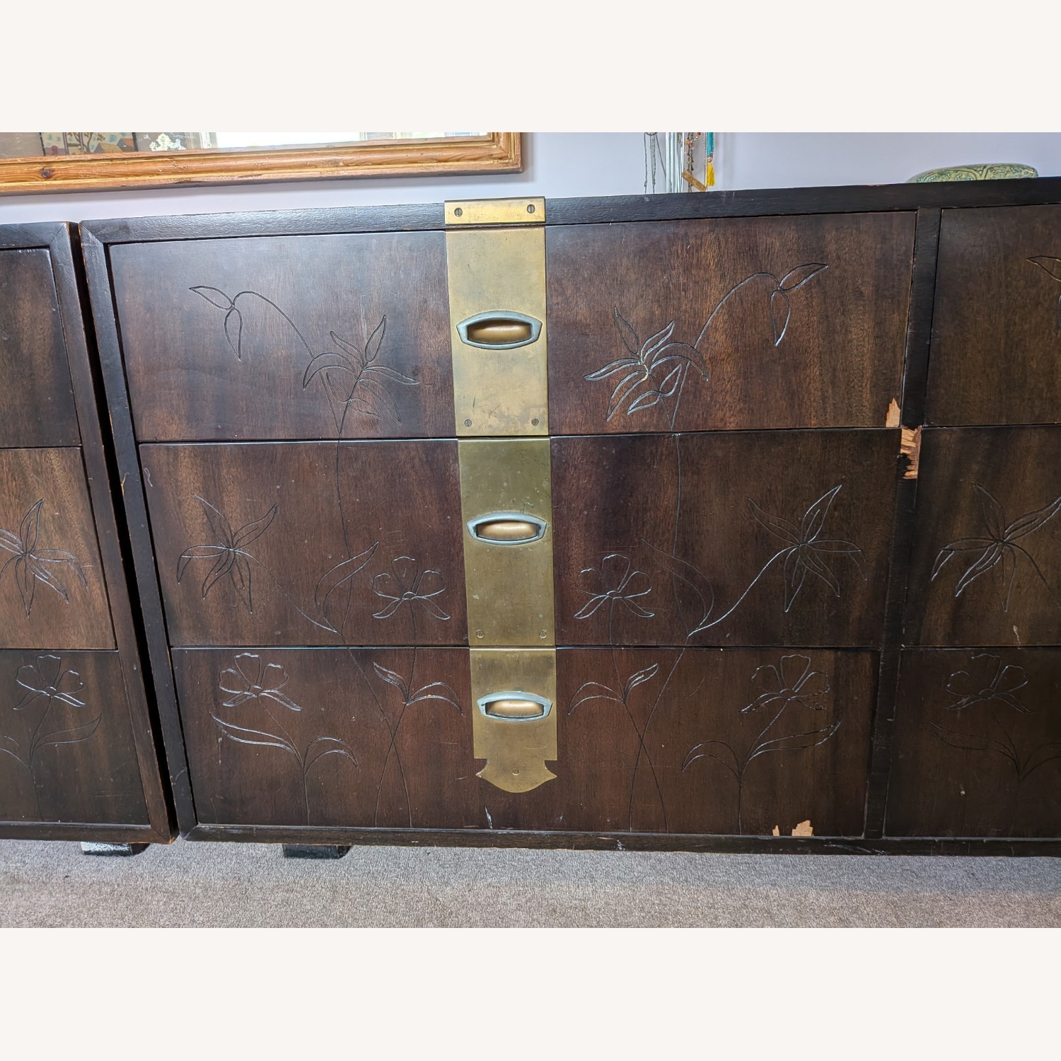 Henredon Dark Brown Wood Dresser - image-2