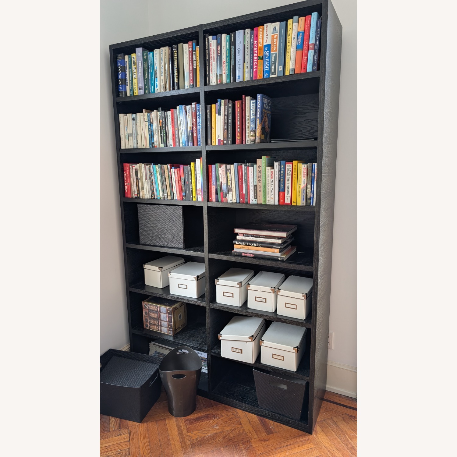 Dark Brown Wood Bookcase - image-7