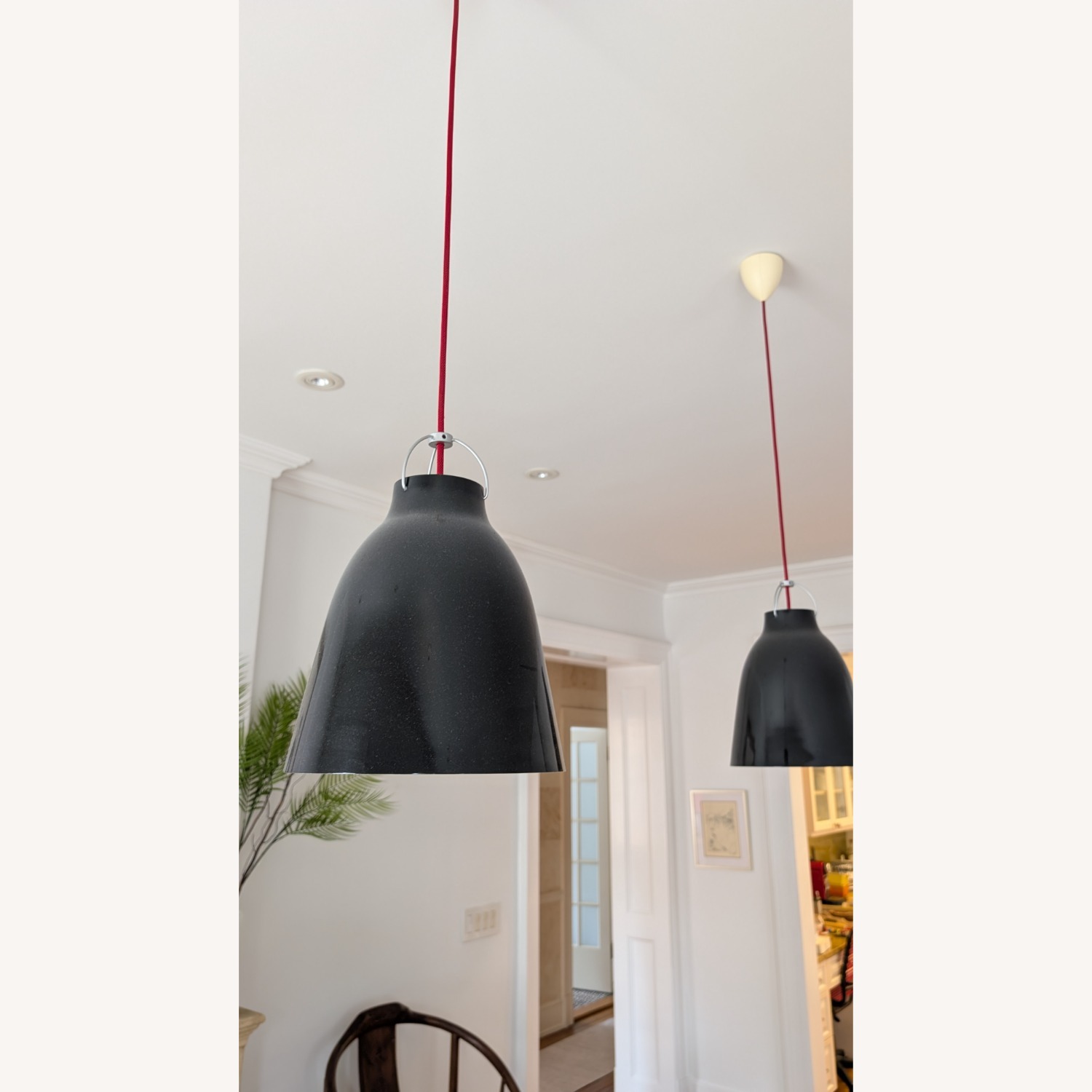 Cecile Manz - Caravaggio Black Metal Ceiling Lamp - image-3