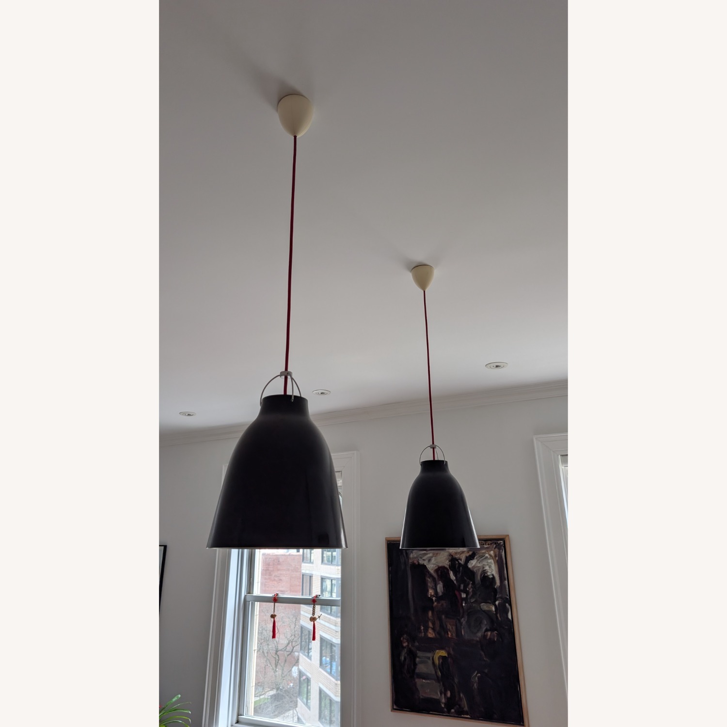 Cecile Manz - Caravaggio Black Metal Ceiling Lamp - image-1