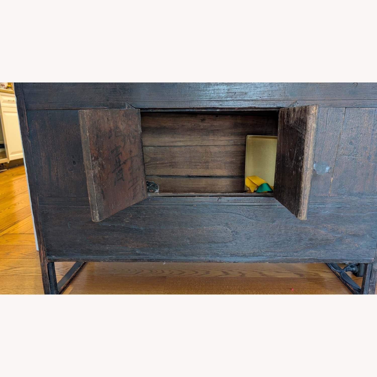 Korean Antique Dark Brown Wood Chest - image-5