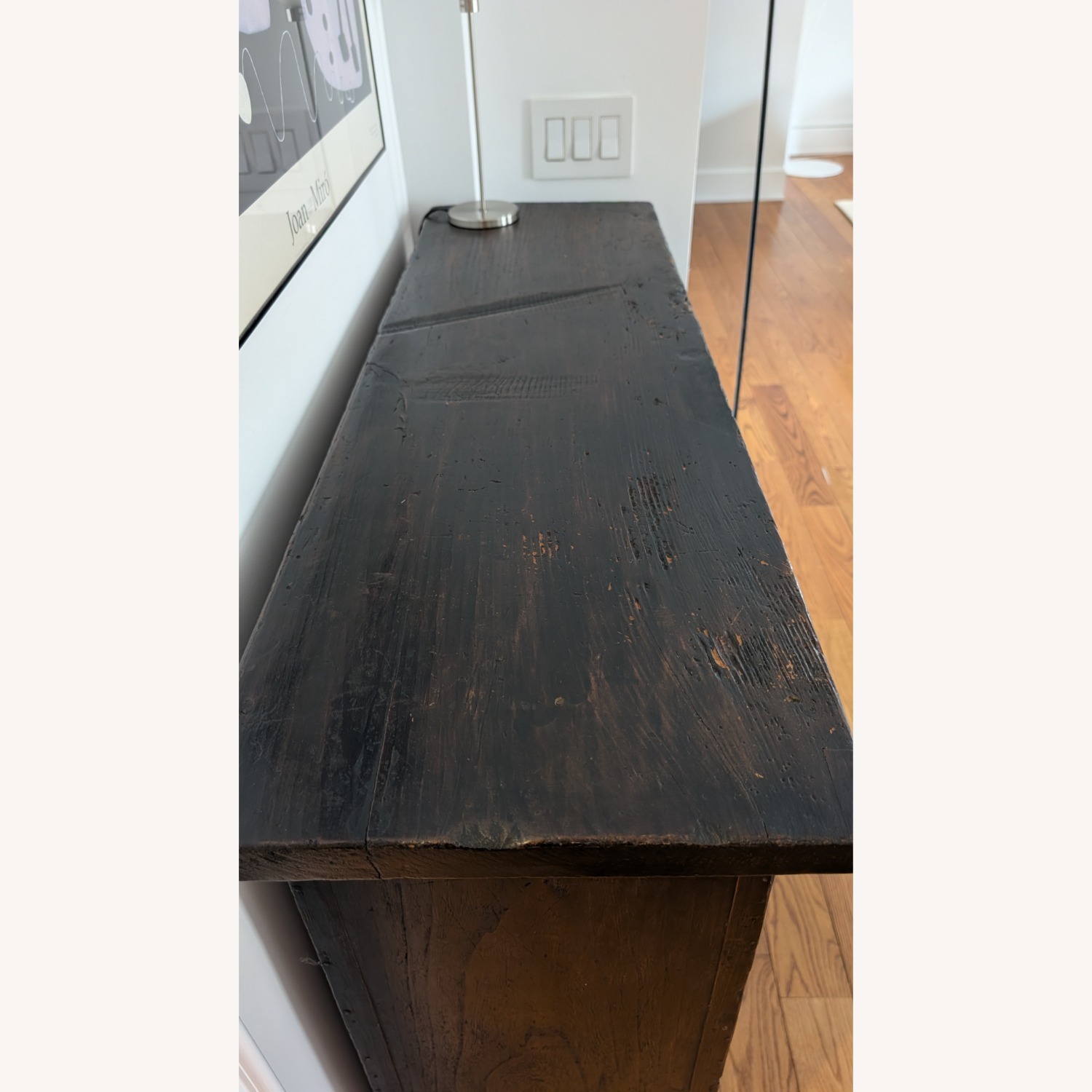 Korean Antique Dark Brown Wood Chest - image-2