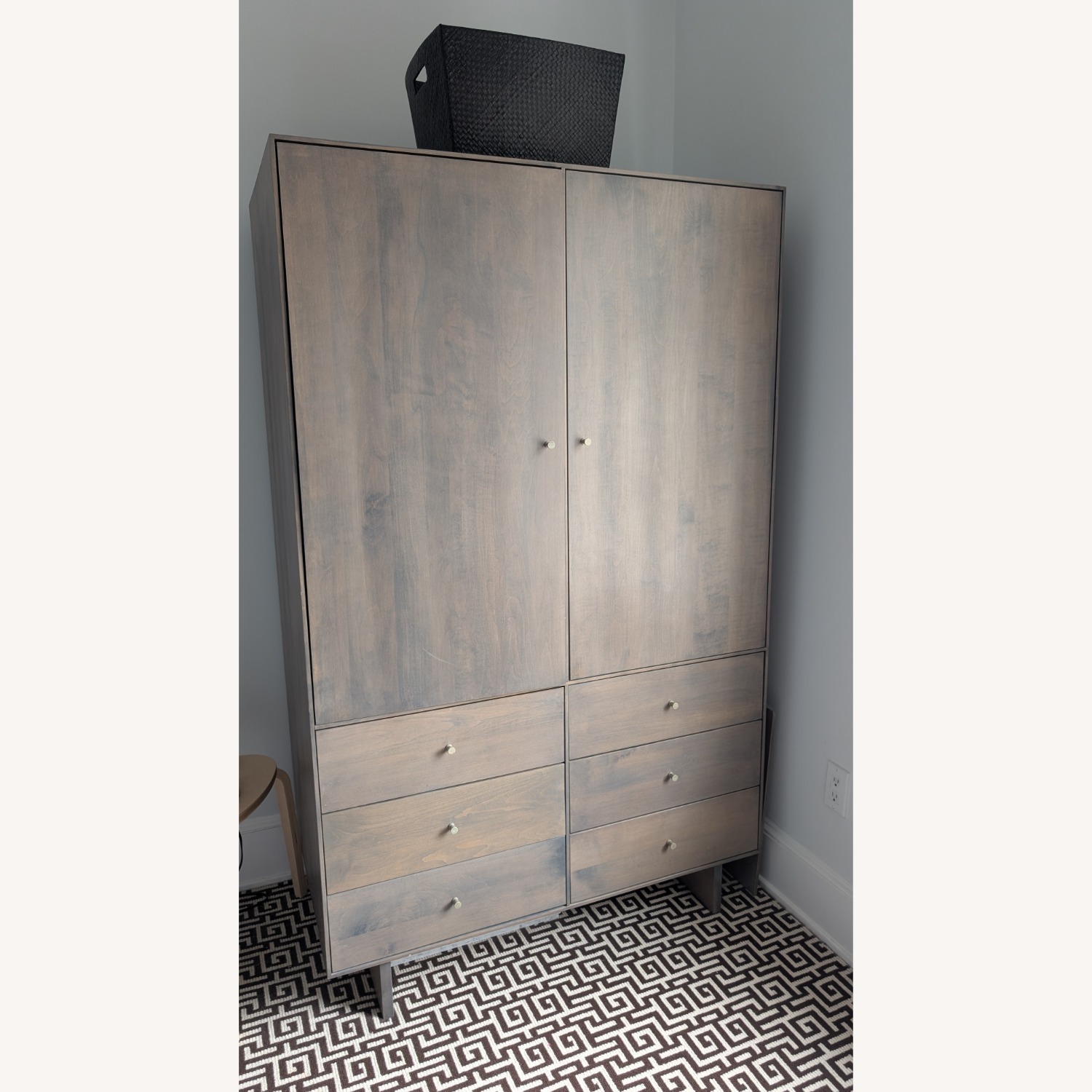 Room & Board Hudson Light Gray Wood Armoire - image-1