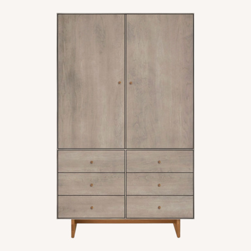 Used Room & Board Hudson Light Gray Wood Armoire for sale on AptDeco
