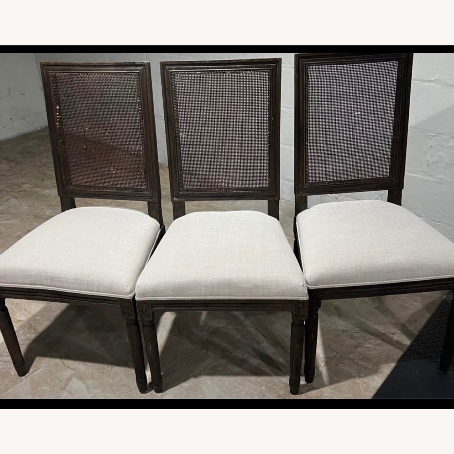 Restoration Hardware Vintage French Square Cane Natural Wood Dining Chair - image-1