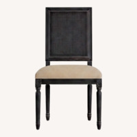 Restoration Hardware Vintage French Square Cane Natural Wood Dining Chair
