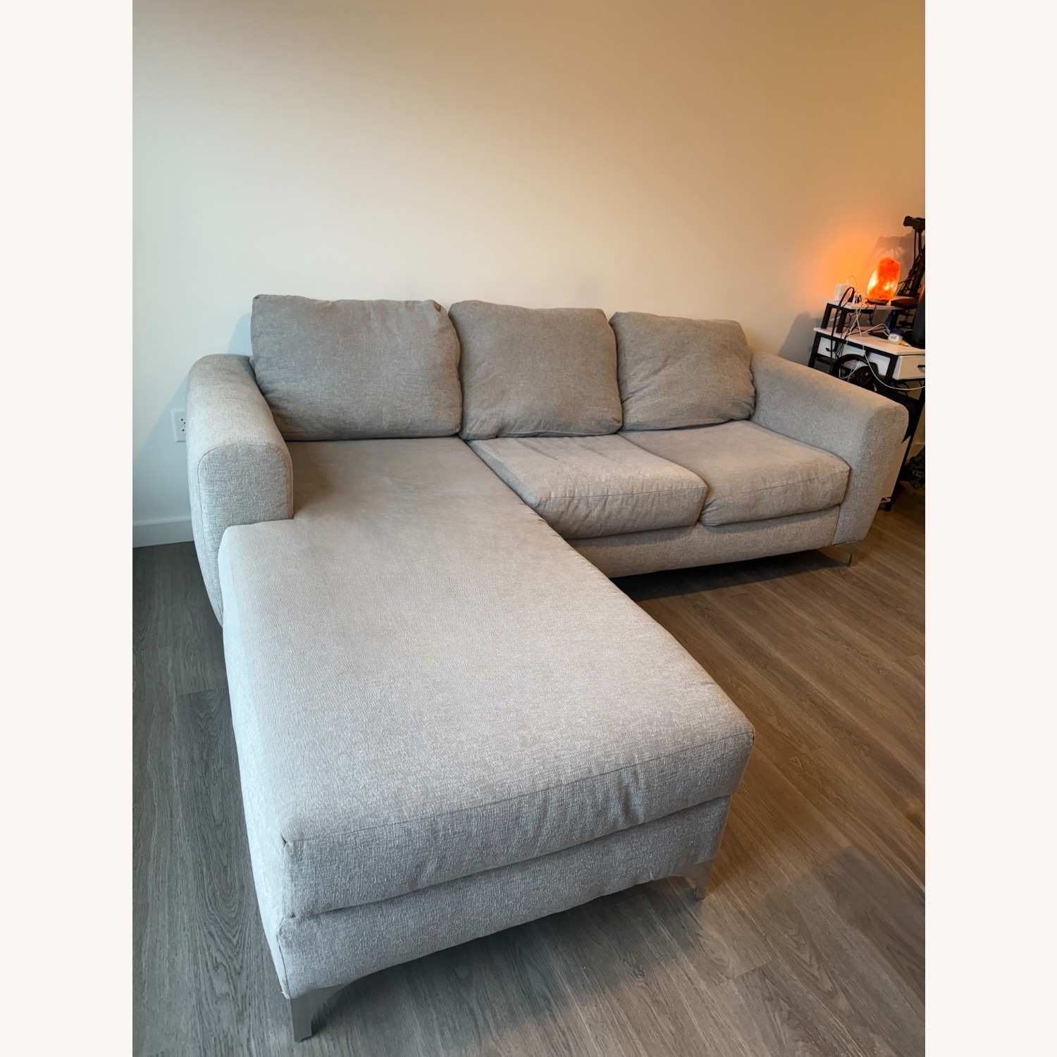 2-Piece Grey Sectional Sofa with Chaise - image-2