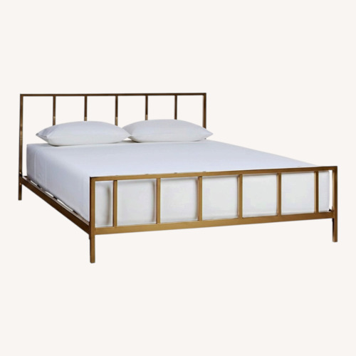 Used CB2 Alchemy Gold Metal Full Bed for sale on AptDeco