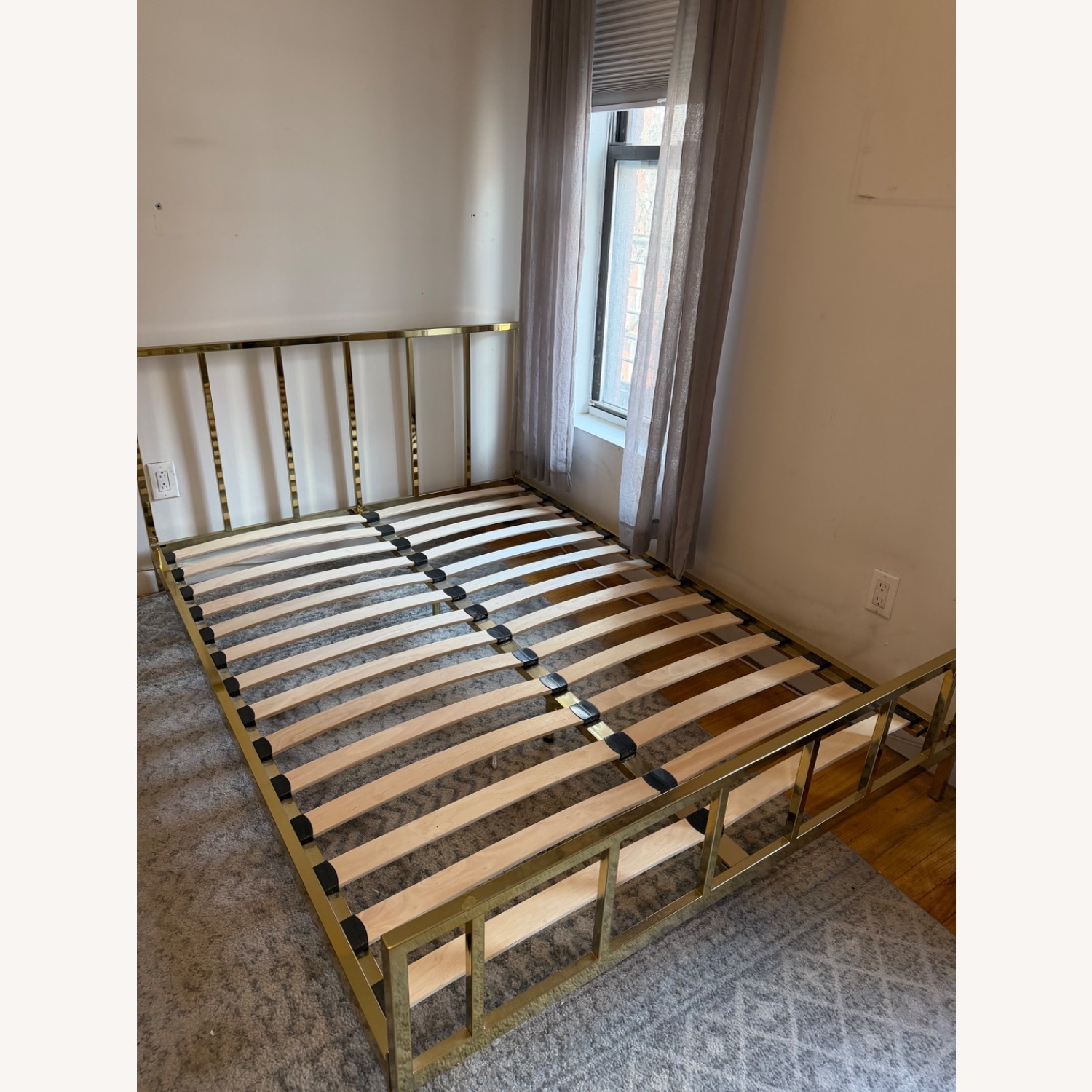 CB2 Alchemy Gold Metal Full Bed - image-1