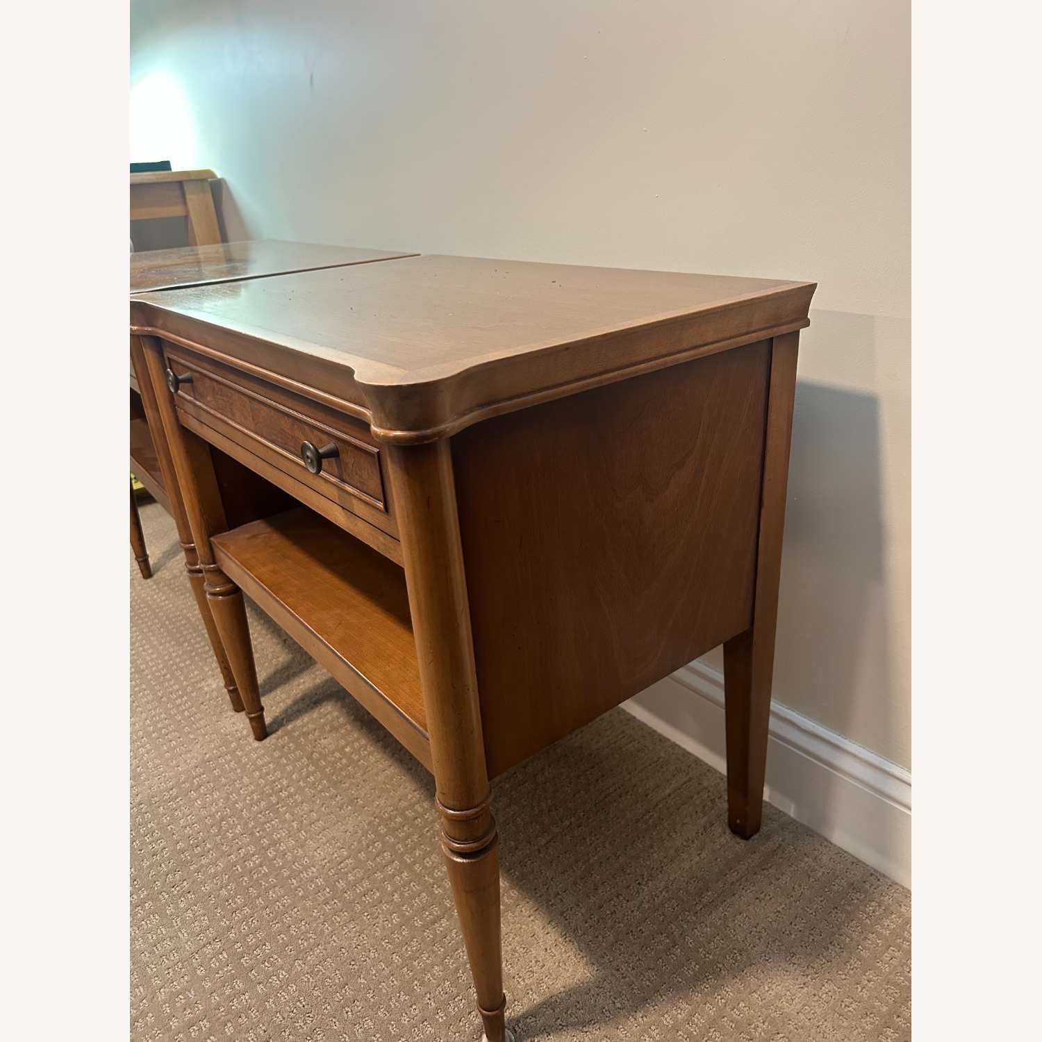 Light Brown Wood Nightstands Drexel Heritage - image-2