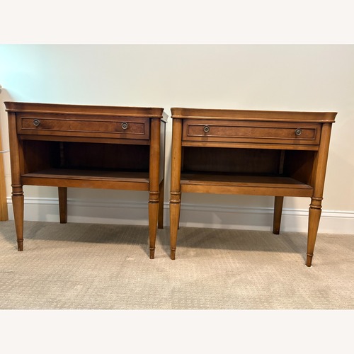 Used Light Brown Wood Nightstands Drexel Heritage for sale on AptDeco