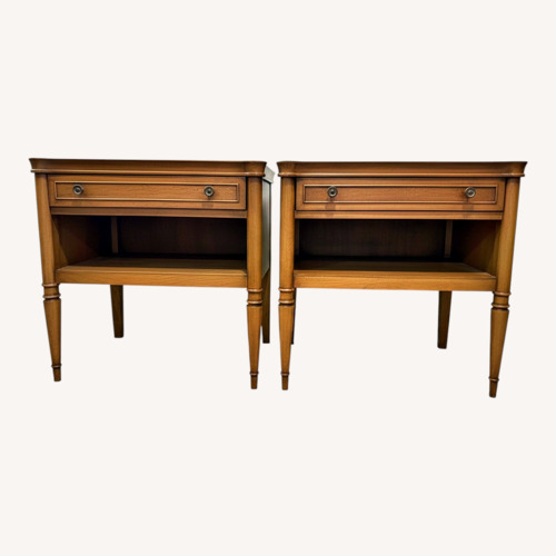 Used Light Brown Wood Nightstands Drexel Heritage for sale on AptDeco