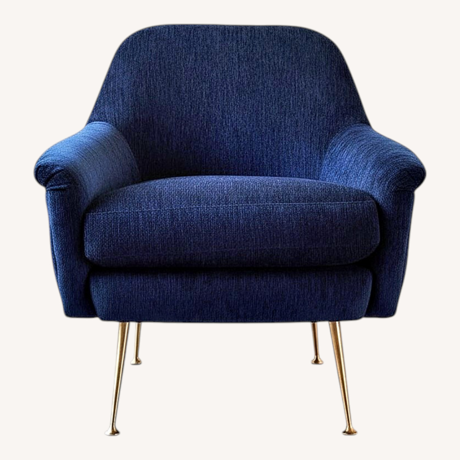 West Elm Phoebe Chair Ink Blue Velvet - image-0