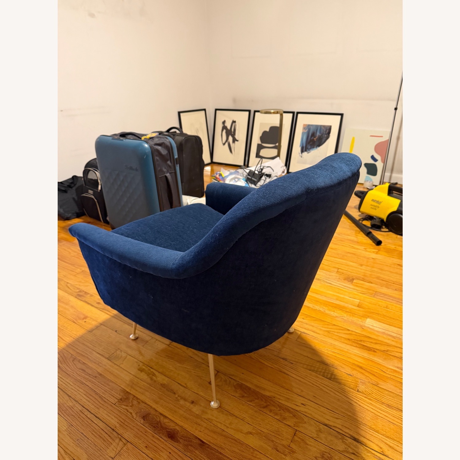 West Elm Phoebe Chair Ink Blue Velvet - image-2