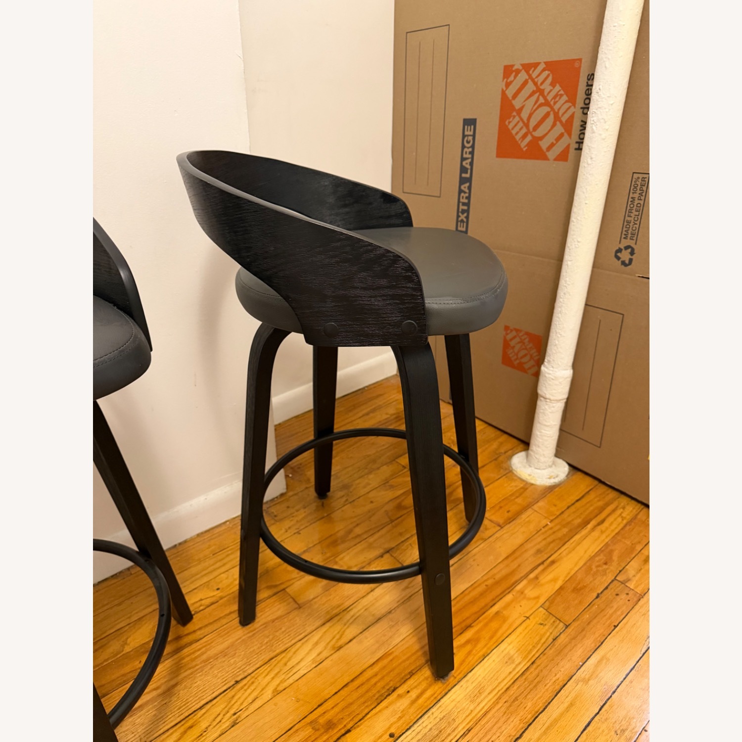 Wayfair Swivel Counter Stools in Black (set of 2) - image-2