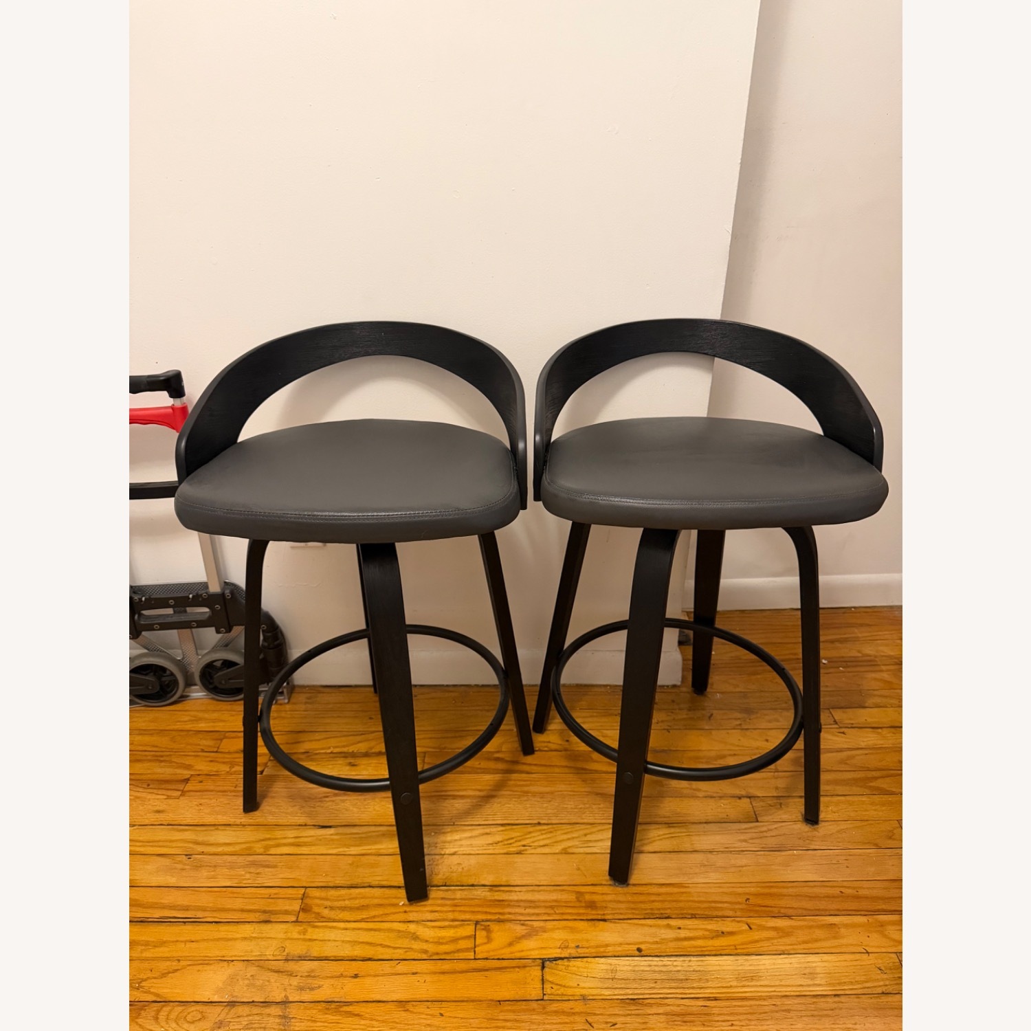 Wayfair Swivel Counter Stools in Black (set of 2) - image-1