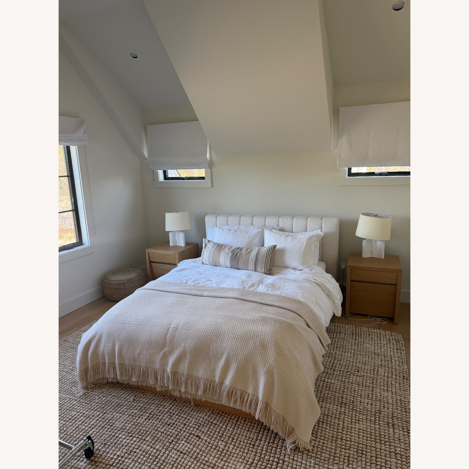 CB2 Forte White Linen Queen Bed - image-2