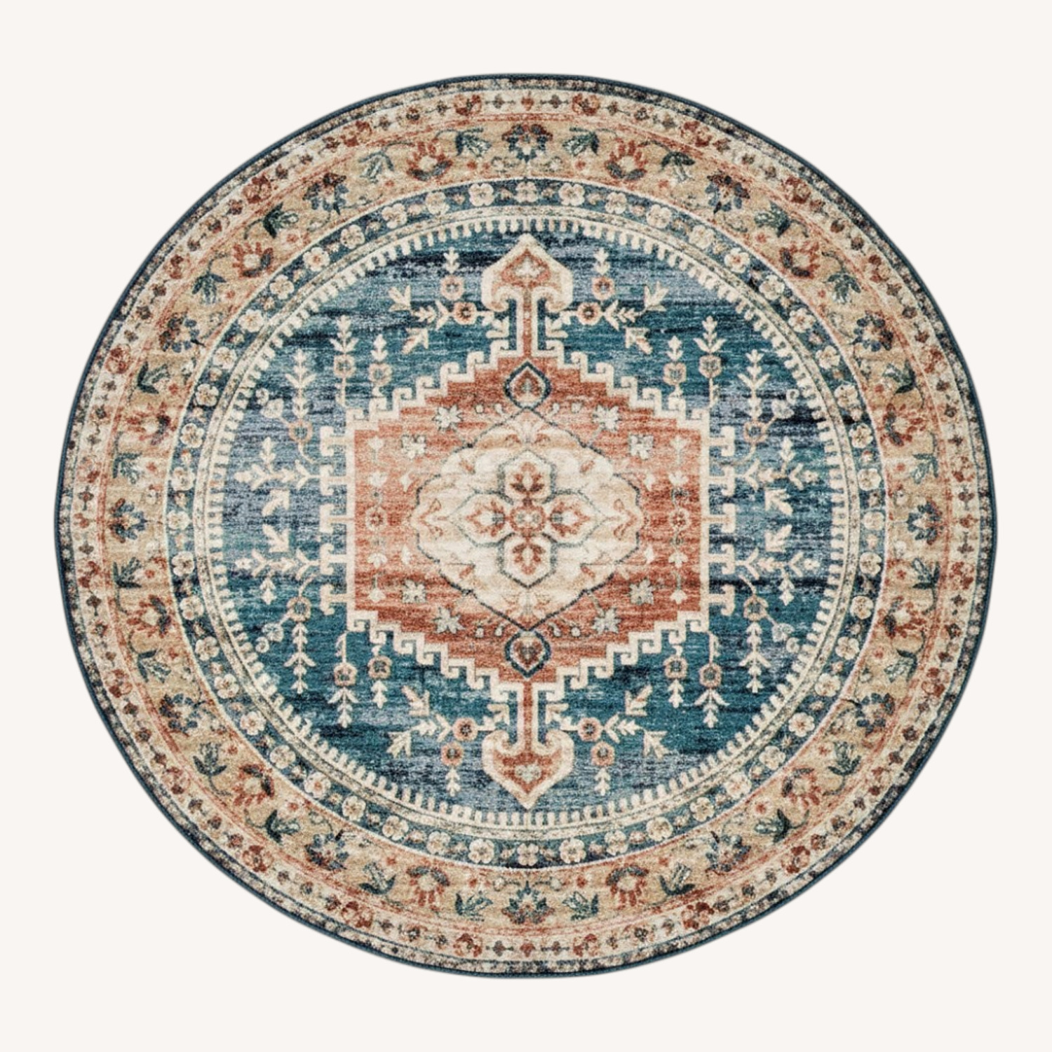 Rugs USA Barbed Mast Medallion Blue Round Rug - image-0