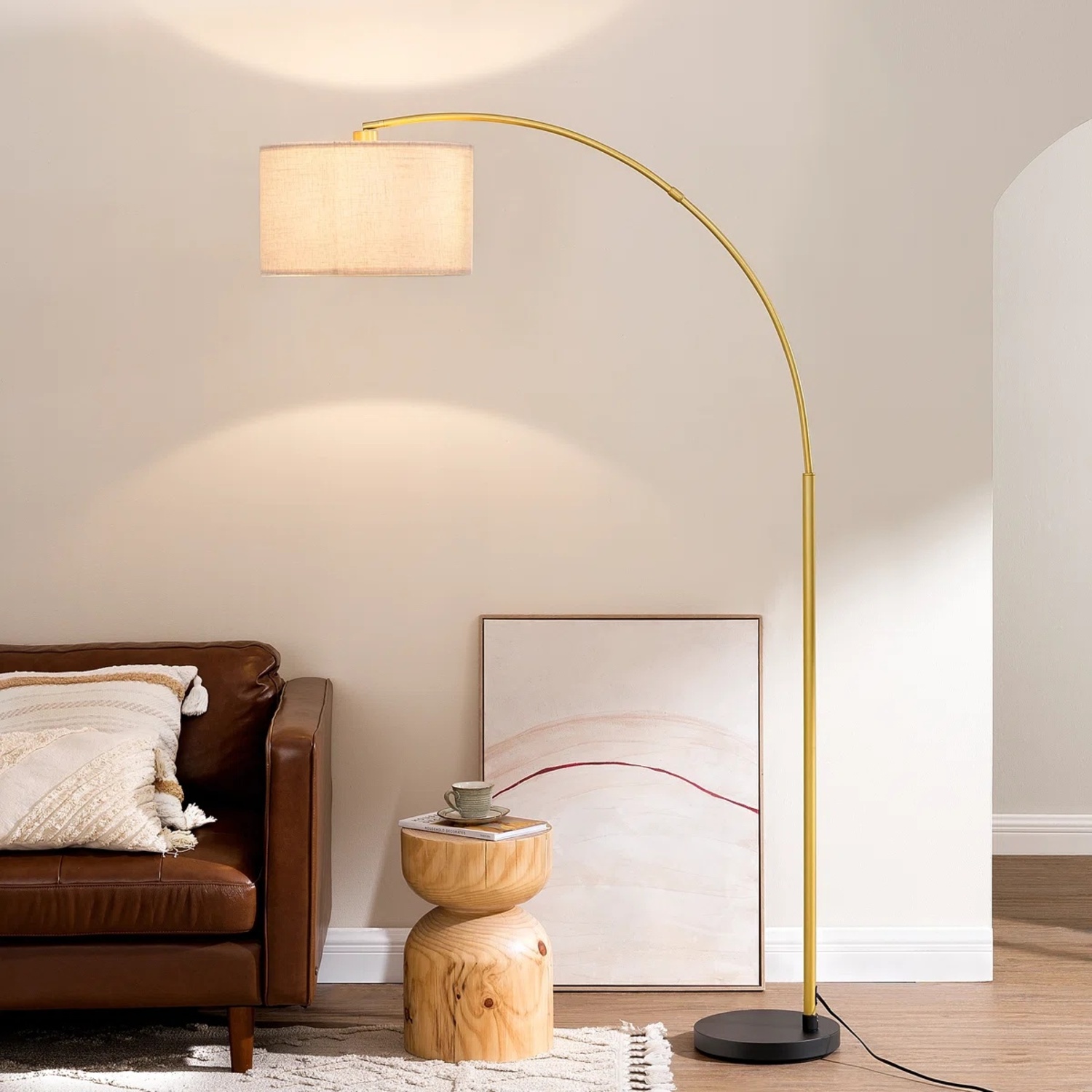 Wayfair Willa Arlo Arched Gold Floor Lamp - image-4