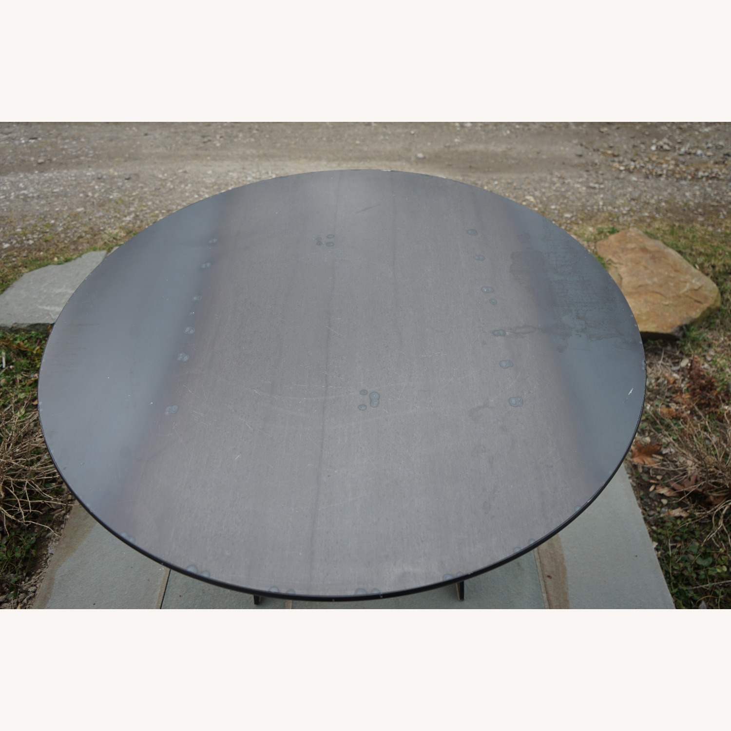 Antique Metal Round Card Table - image-1