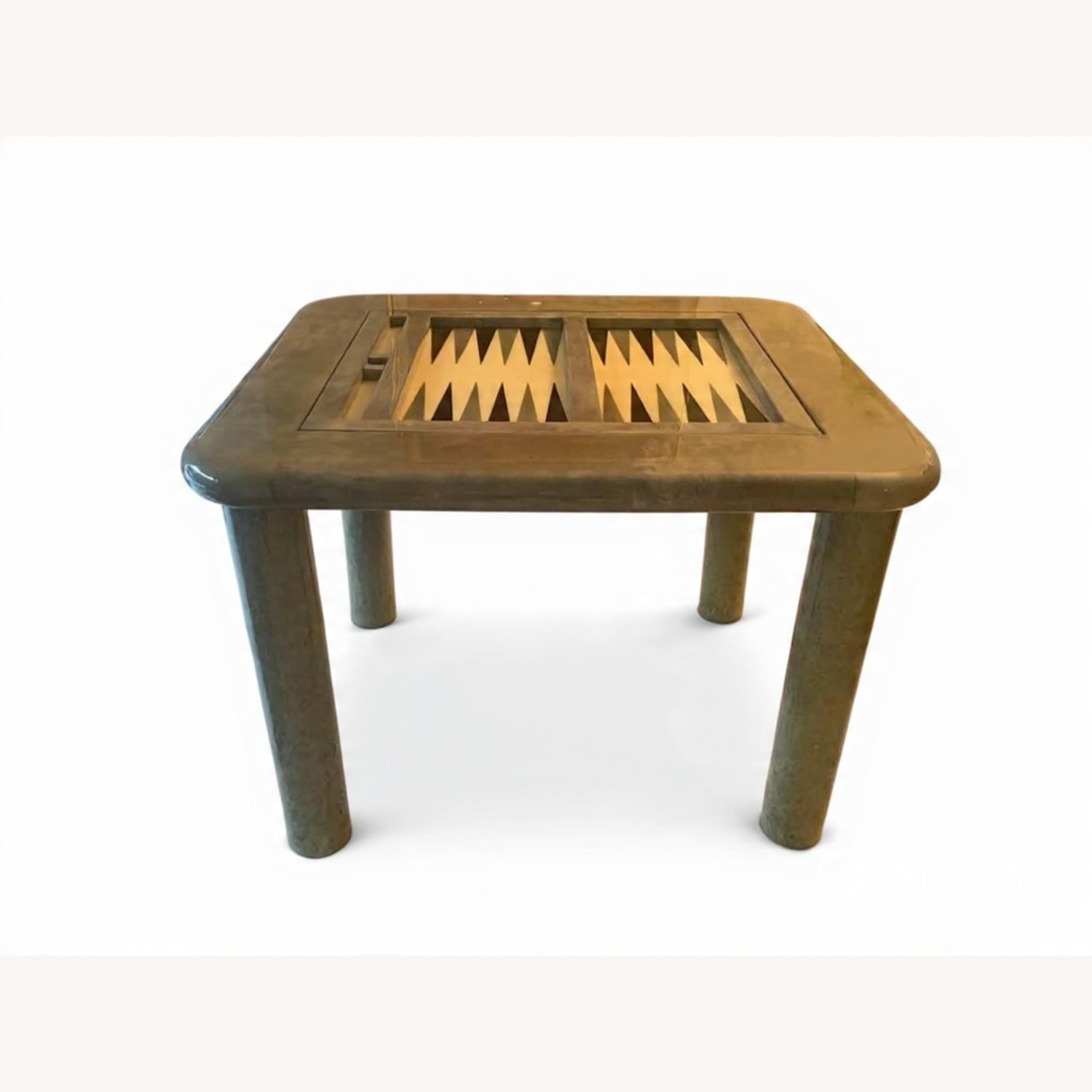 Light Gray Backgammon/Card Table - image-10