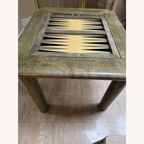 Used Light Gray Backgammon/Card Table for sale on AptDeco