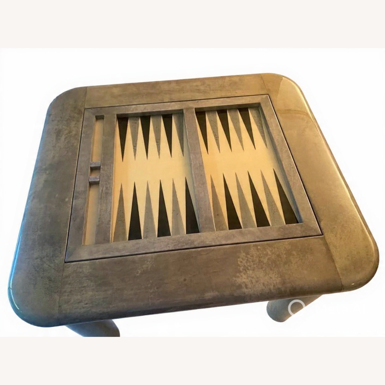 Light Gray Backgammon/Card Table - image-4