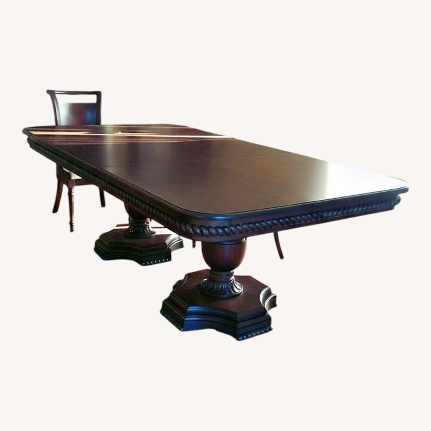 Dark Brown Solid Dining Table - image-0