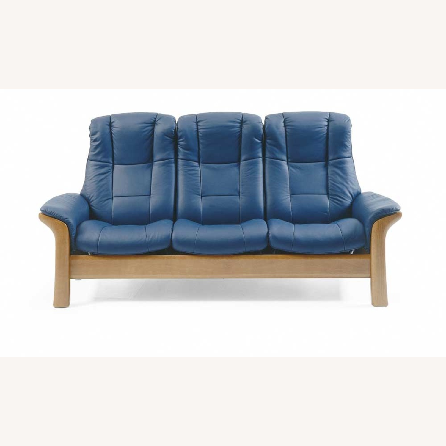 Ekornes Stressless Blue Leather 3+ Seater Sofa - image-7