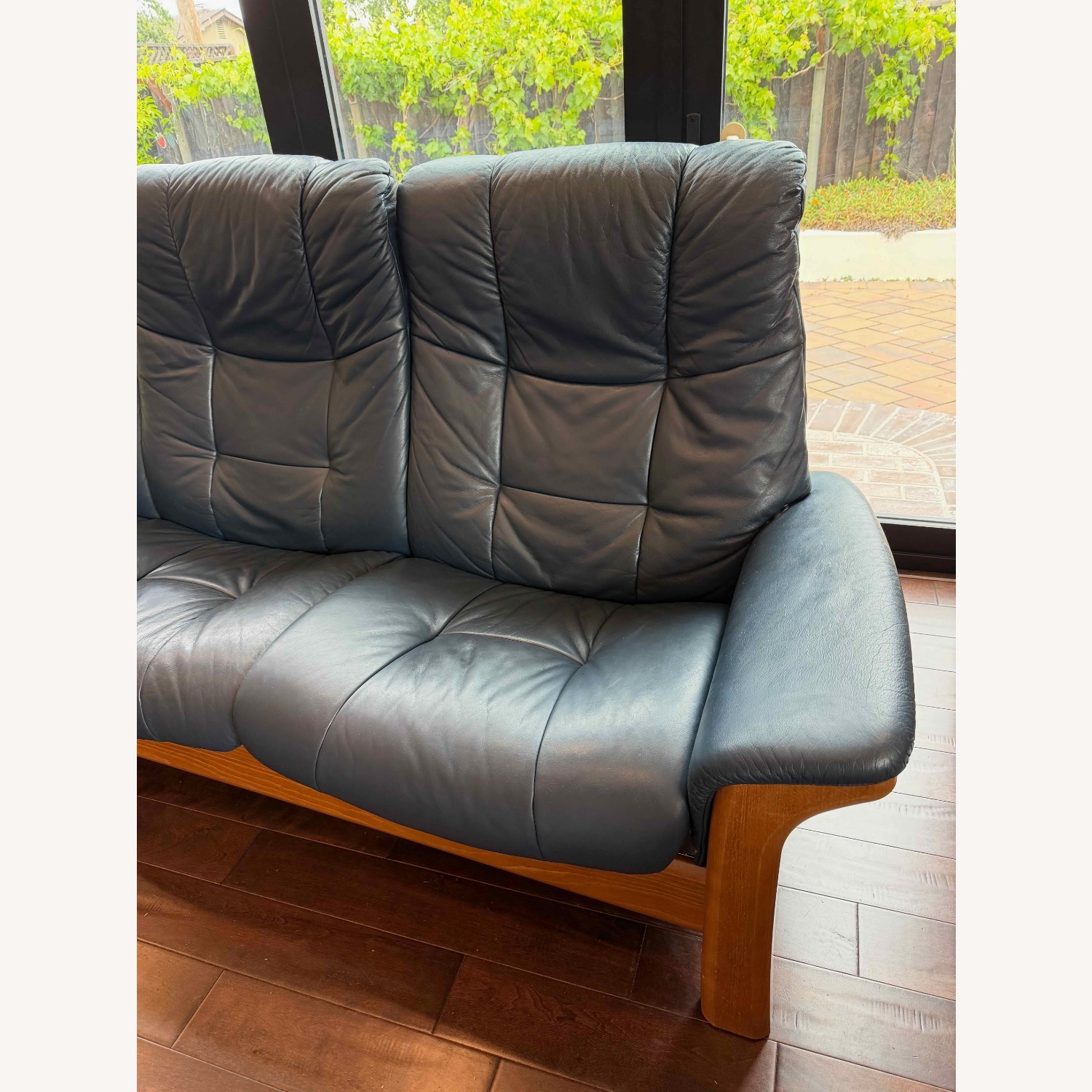 Ekornes Stressless Blue Leather 3+ Seater Sofa - image-4