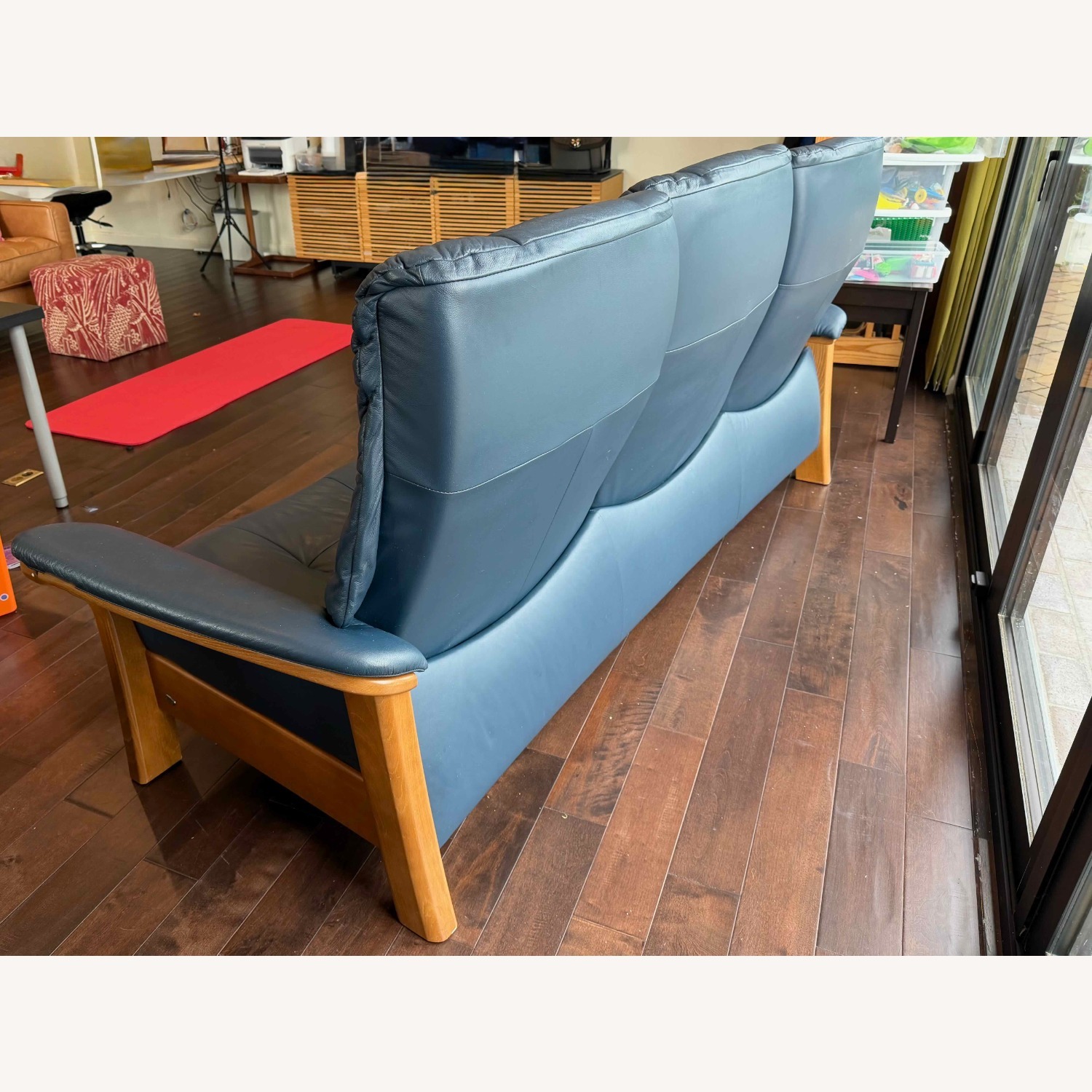 Ekornes Stressless Blue Leather 3+ Seater Sofa - image-2