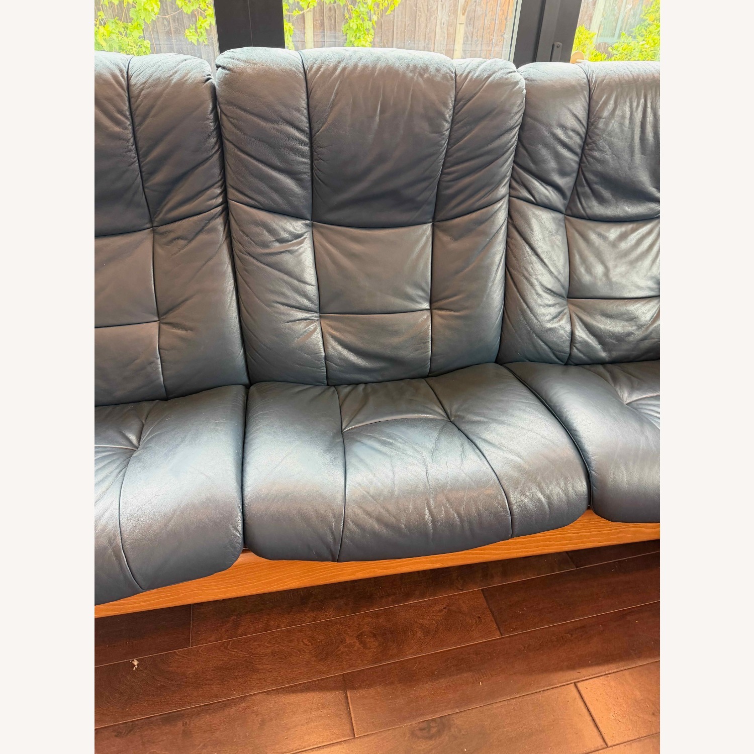 Ekornes Stressless Blue Leather 3+ Seater Sofa - image-5