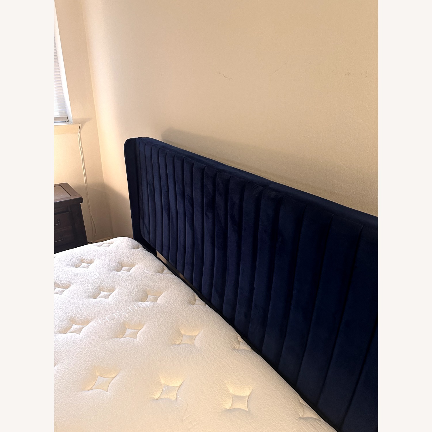 Blue Velvet King Bed - image-2