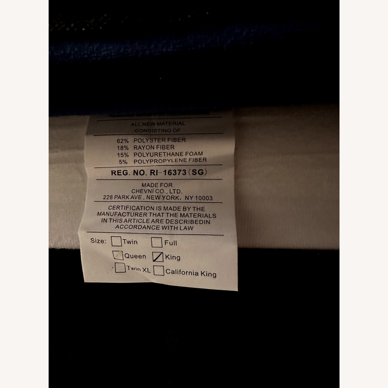 Blue Velvet King Bed - image-1