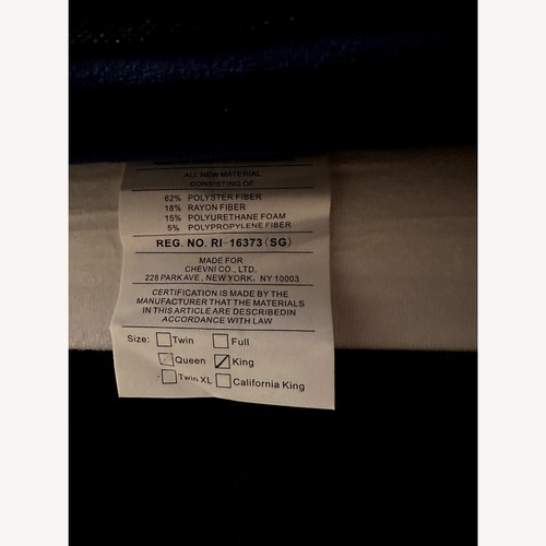 Used Blue Velvet King Bed for sale on AptDeco