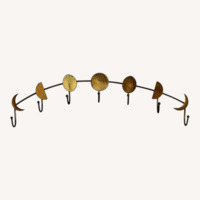 Urban Outfitters Moon Phase Hammered Metal Wall Multi-Hook