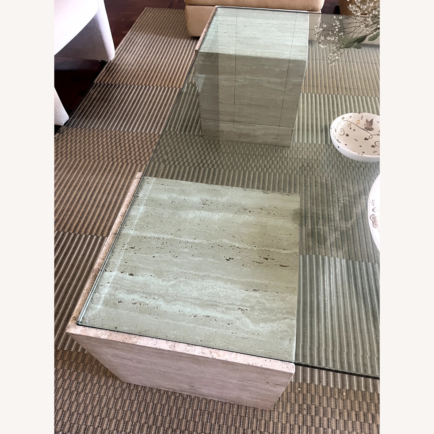 Vintage/Antique Natural Marble Coffee Table - image-3