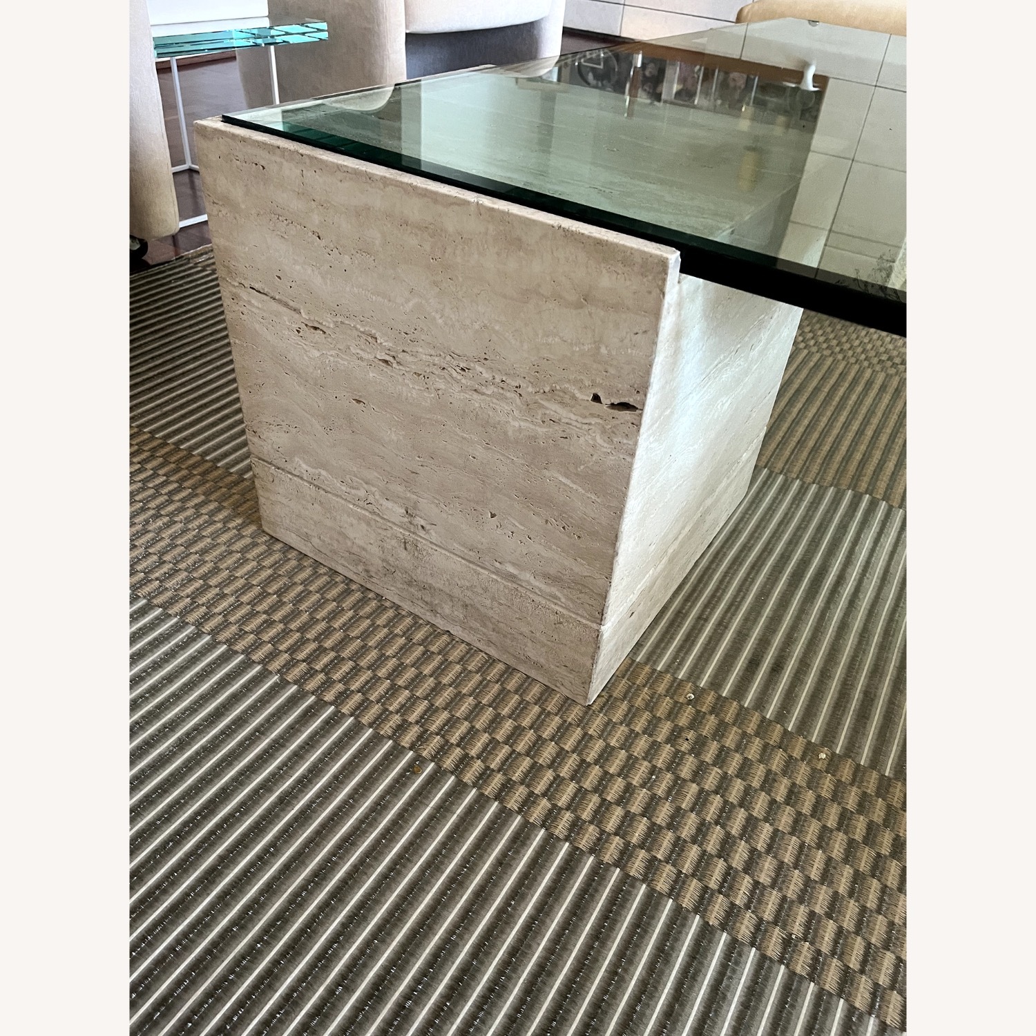 Vintage/Antique Natural Marble Coffee Table - image-4