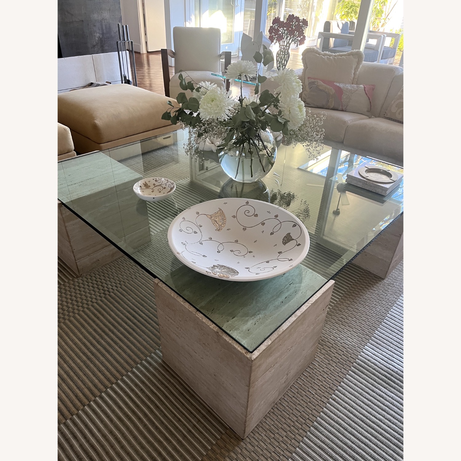 Vintage/Antique Natural Marble Coffee Table - image-2