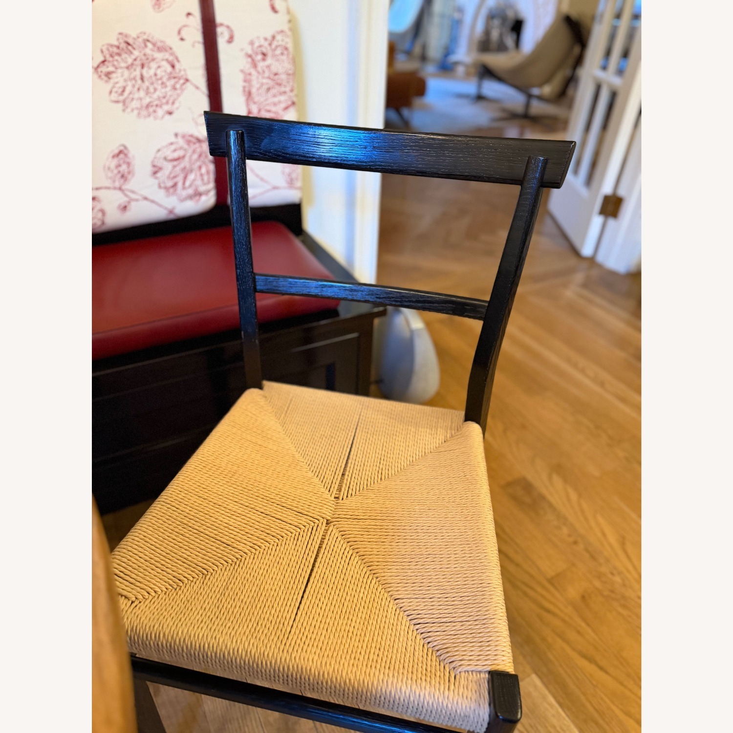 Anthropologie Black Wood Dining Chairs - image-5