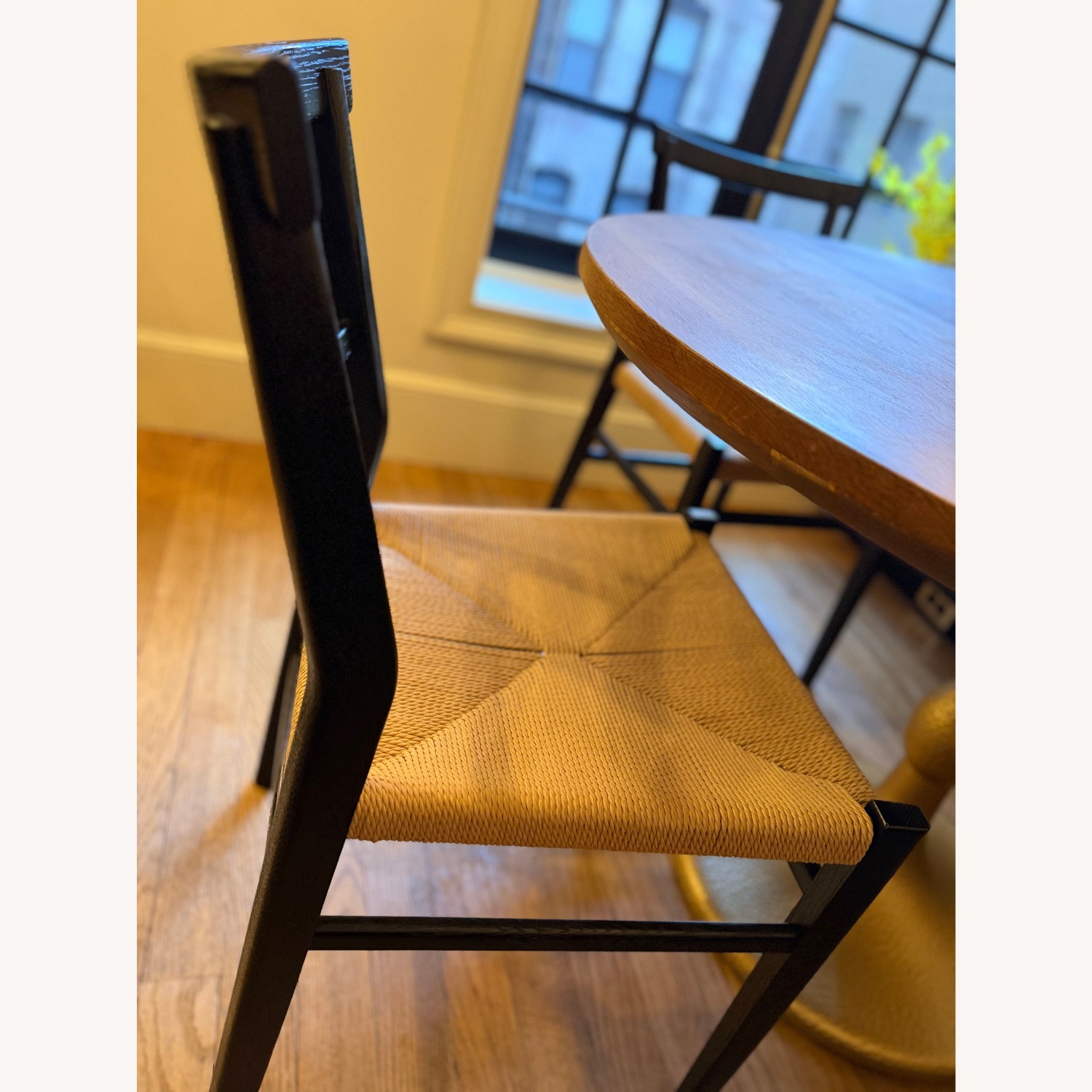Anthropologie Black Wood Dining Chairs - image-2