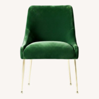 Anthropologie Green Velvet Dining Chairs