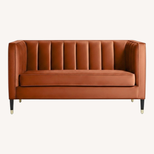 Used World Market Leanna Red Velvet Loveseat for sale on AptDeco