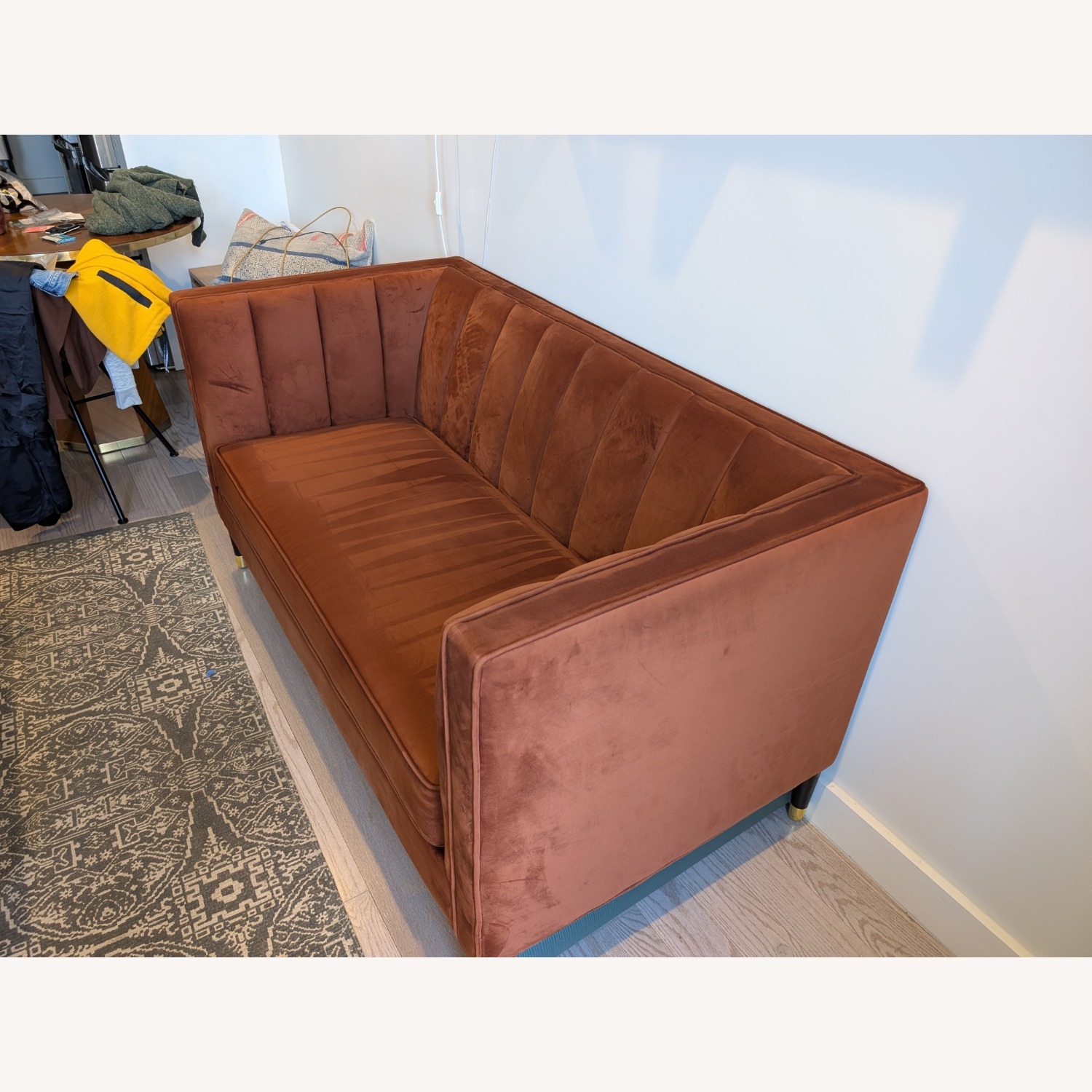 World Market Leanna Red Velvet Loveseat - image-2